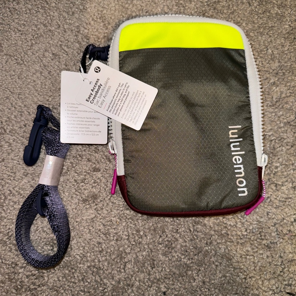 Lululemon Neon Yellow and Gray Crossbody Bag